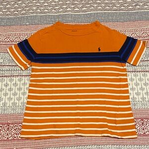 Polo by Ralph Lauren Kids Orange and Blue Striped Tee